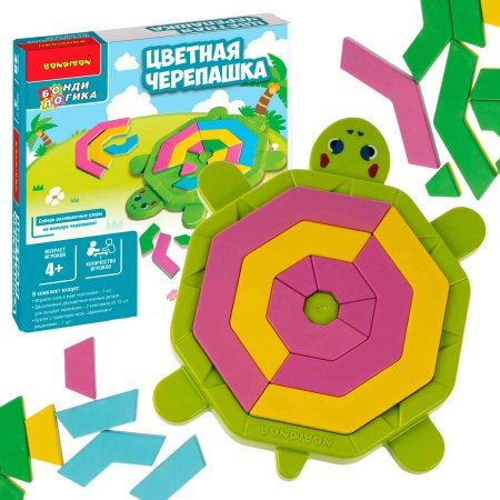 Игра настольная логическая с т.з.Bondibon "ЦВЕТНАЯ ЧЕРЕПАШКА"