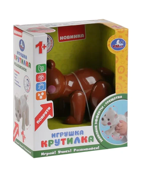 Развивающая крутилка медведь, коричневый цвет Умка 