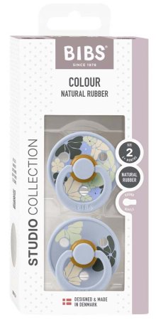 Bibs Набор латексных пустышек Studio Colour, 6+ месяцев Morning Bloom - Dusty Blue Mix