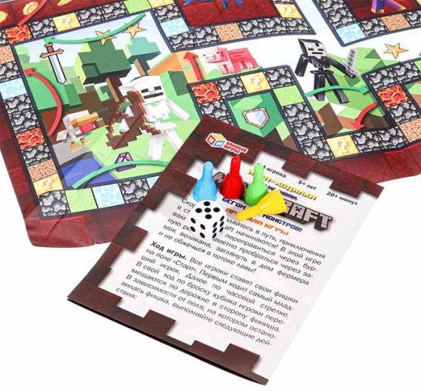 Умные игры Настольная игра «По мотивам Майнкрафт»