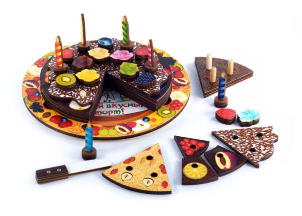 Нескучные игры Развивающая игрушка "Торт" (дерево)