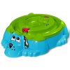Sheffilton KIDS Песочница Собачка с крышкой (116.5x65.5x26 см) / цвет Голубой/Зеленый