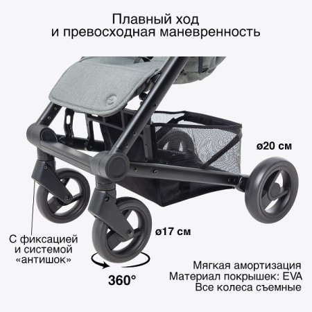 Mutsy Прогулочная коляска Nexo / Concrete melange (серый)