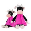 Maxitoys Мягкая Игрушка Luxury, Коровка Даша в Бархатном Платье, 23 см / цвет черный, пурпурный