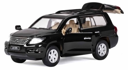 Автопанорама Инерционная металлическая машинка Lexus LX570 / цвет черный