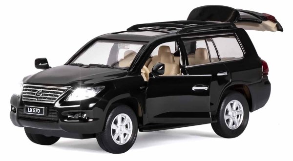 Автопанорама Инерционная металлическая машинка Lexus LX570 / цвет черный