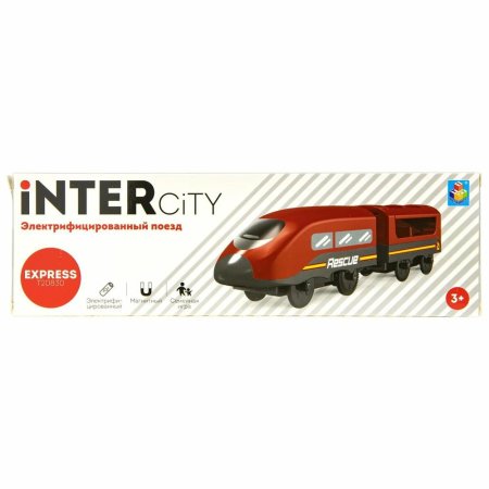 1Toy Электропоезд InterCity Express Спасатель, 2 вагона / цвет красный