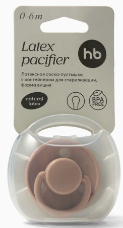 Happy baby Соска-пустышка латексная, 0-6 месяцев / цвет brown (коричневый)