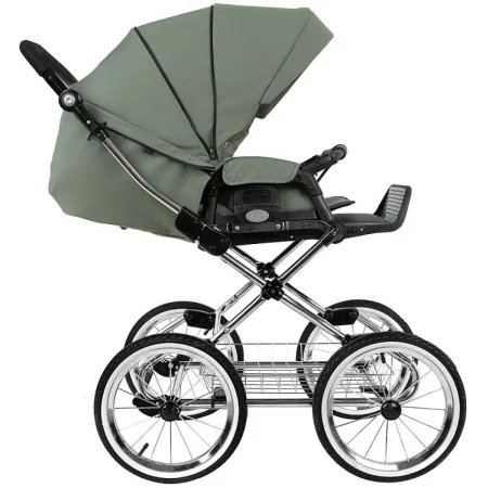 ROAN Коляска 2 в1 Bass Next короб+прогул.(2 места) (Sage Green/Black/руч.Black)