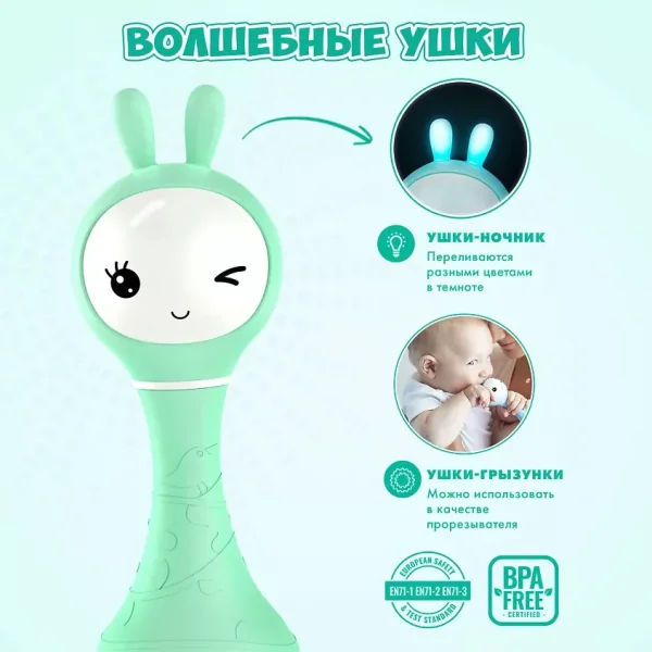 Музыкальная игрушка Умный зайка® alilo R1. Цвет: мятный.