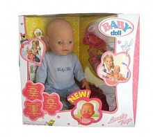 218006 Пупс  Baby Doll 43 см (пьет, писает, закрывает глаза) с аксесуарами
