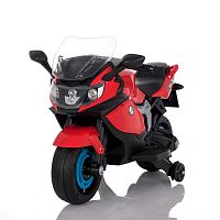 Мотоцикл на аккум. + 2 доп.колеса, 2 скорости, макс., цв. красный, в/к 81*35*48 см.