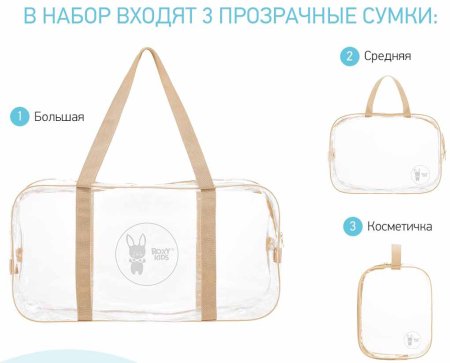 Roxi Kids Комплект из 3-х сумок в роддом / цвет бежевый