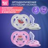 Roxy-Kids Соска-пустышка ортодонтическая SCANDI с футляром, 2 шт, 0-6 мес