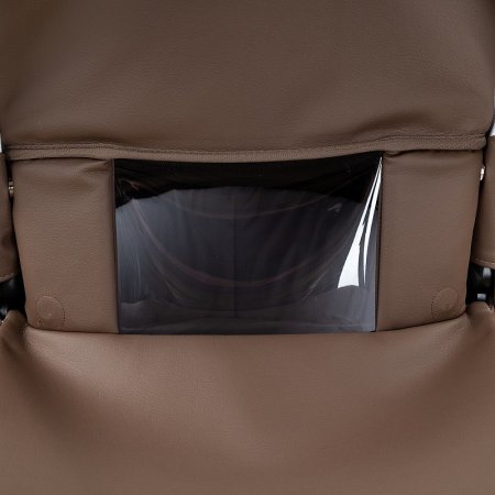 ROAN Коляска 2 в1 Esso короб + прогулка leather/Camel/Black/руч.Тем.коричневый(2 места) 