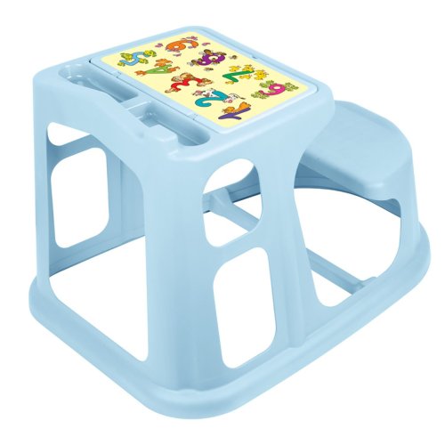 Пластишка Стол-парта детская с аппликацией / цвет светло-голубой