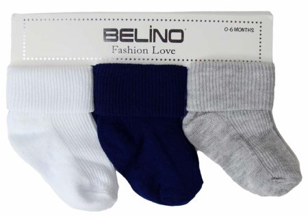 Belino Носки с отворотами для мальчика, 3 штуки
