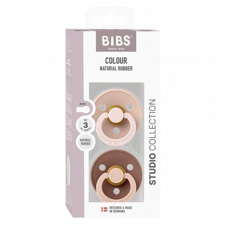 Набор пустышек латексных BIBS Studio Colour, 2 шт. - Fusion - Blush/Woodchuck mix, 18+ мес.
