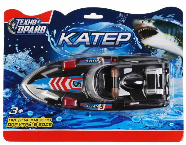 Технодрайв Катер "Турбо" на батарейках / цвет черный