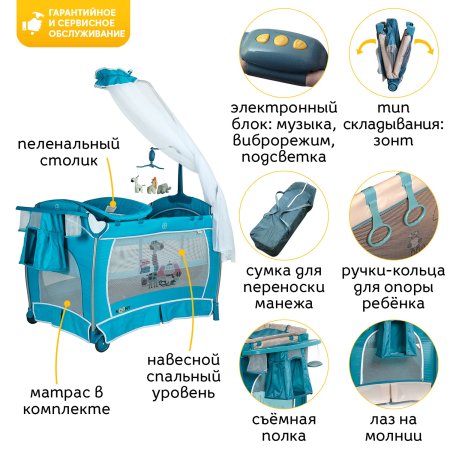 Noony Манеж Friends / цвет (Aruba)