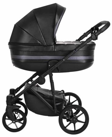 Pituso Коляска 2 в 1 Luna / цвет Silver Black (черная кожа)