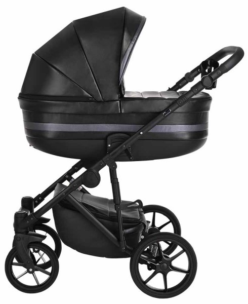 Pituso Коляска 2 в 1 Luna / цвет Silver Black (черная кожа)
