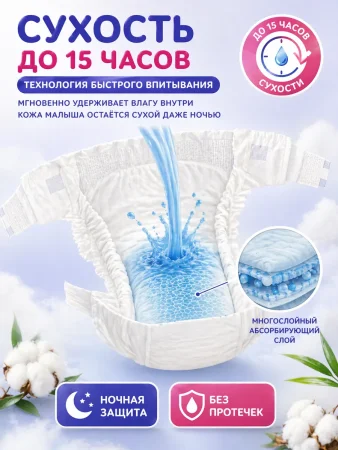 Подгузники"Air Baby" р-р Maxi 4 (8-14кг) 60шт в упак