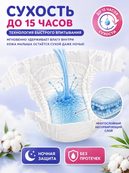 Подгузники"Air Baby" р-р Maxi 4 (8-14кг) 60шт в упак
