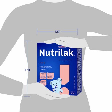 Nutrilak Молочная смесь ПРЕ для недоношенных и маловесных детей, с рождения, 350 г