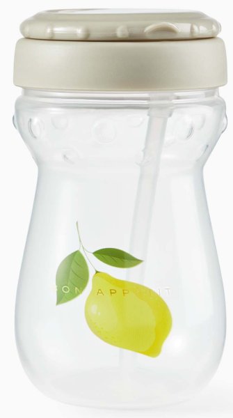 Happy Baby Поильник с трубочкой lemon, 360 мл