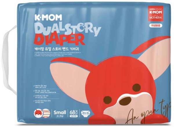 K-mom Подгузники DualStory, S, 4-8 кг, 68 штук