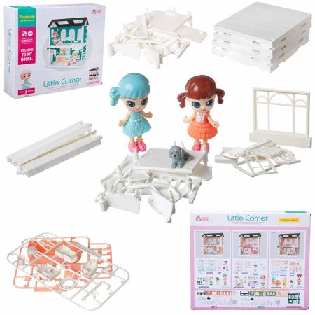 ABtoys Модульный домик с мини куклами, 4 секции