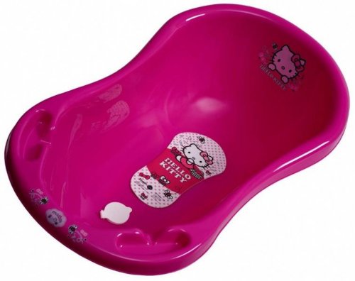 Maltex Ванна детская  "Hello Kitty с антискользящим ковриком" 100 см, со сливом / цвет розовый