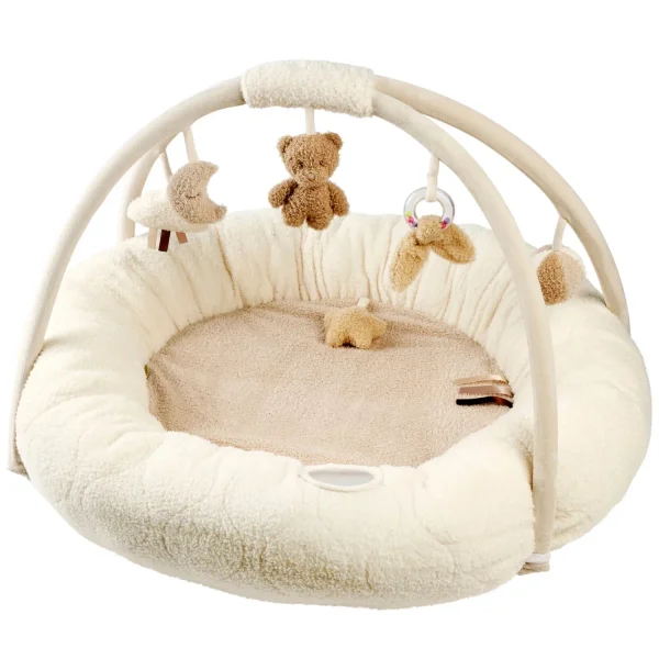 Коврик детский игровой круглый Nattou (Наттоу) TEDDY с арками ecru 