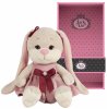 Maxitoys Мягкая игрушка Jack&Lin, Зайка Лин в розовом бархатном платьице с бантиком, 20 см