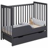 Polini kids Кроватка Simple, с ящиком / цвет графит