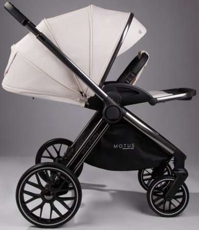 Коляска,экокожа 2в1 Amarobaby Motus Premium Ecco (молочный)