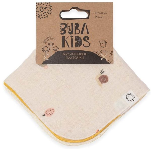Buba Kids Платочки муслиновые / цвет Заповедный лес, горчица, миндаль