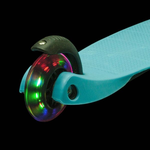 Самокат-кикборд Novatrack Disco-kids, детский, черно-голубой