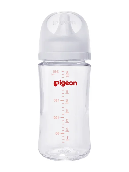 PIGEON Baby SoftTouch Бутылочка 240мл Перестальтик+ премиальное стекло/силиконовая соска 3м+ 