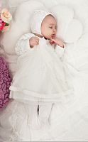 Комплект на выписку с юбкой-плиссе"Церемония" для новорожденных девочек / рост 62 см