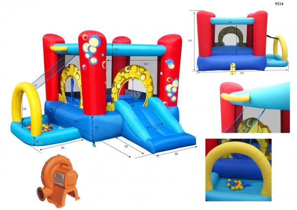 Батут Happy hop Игровой центр 4 в 1 Праздничные Пузыри 9214
