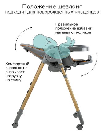 Amarobaby Стульчик для кормления Elegant / цвет серый