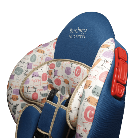 Детское автомобильное кресло / BS-02 Lux Print / Бирюза-Кошки