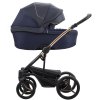 Bebetto Детская коляска 2 в 1 Torino Si / цвет синий (экокожа+ткань) / SI03 gold / рама золотая