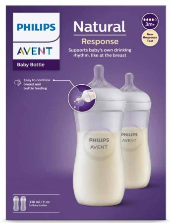 Philips Avent Бутылочка Natural Response, 330 мл, 2 штуки