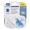 Chicco Пустышка Physio Soft Mini, 0-2 месяца, силикон, 2 штуки / цвет голубой