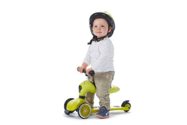 Трехколесный самокат с сиденьем Scoot&Ride HighwayKick (2в 1) зеленый