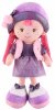 Maxitoys Мягкая игрушка Кукла Малышка Аня в фиолетовом платье и шляпке, 35 см
