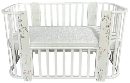 Кровать Arianna, 5в1 попереч.маятник, колеса  (ЦВЕТЫ)